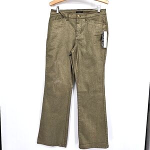 Jones New York Frosted Gold Bootcut Slimming Pants Jeans Womens 10 New